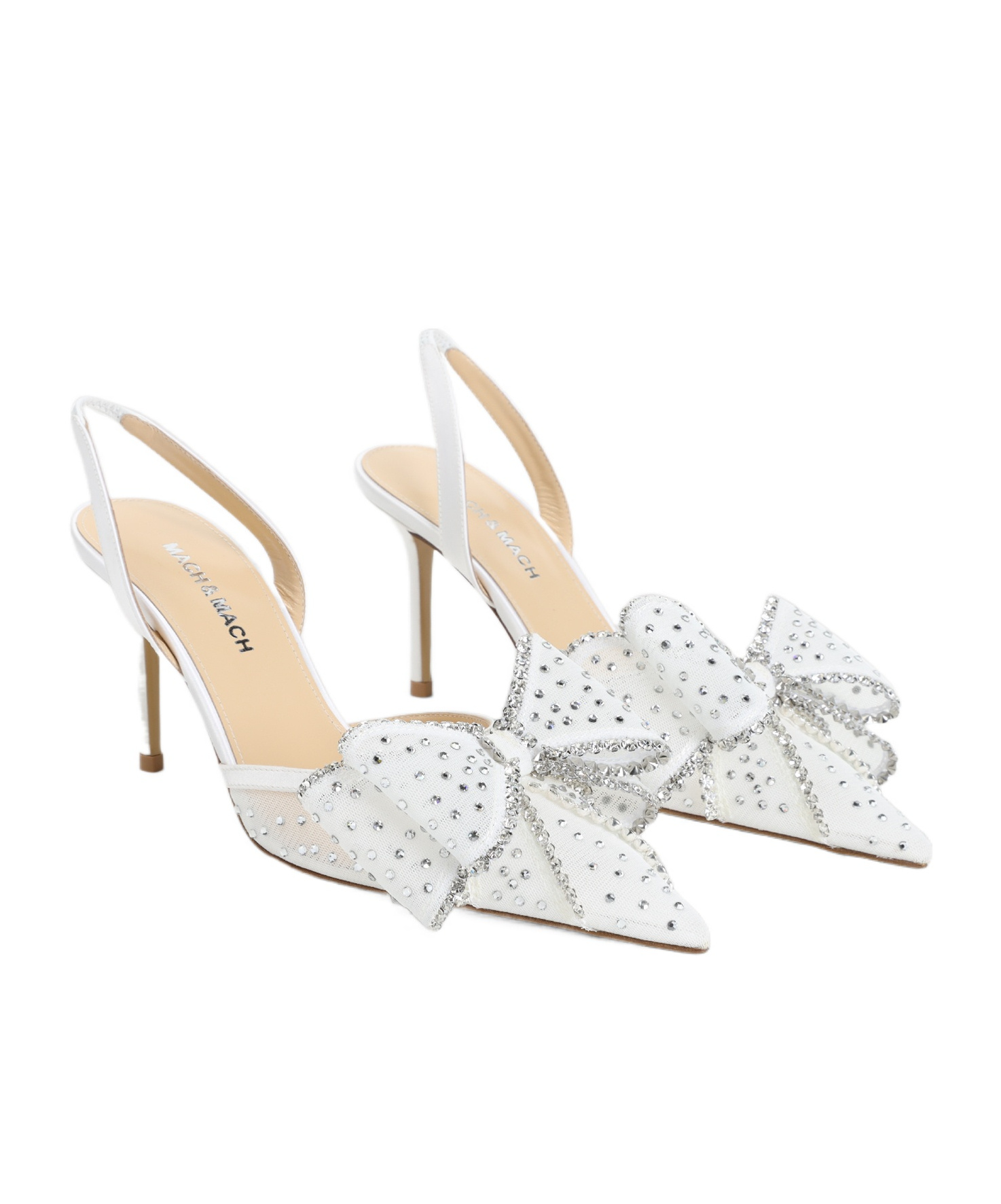 Machmach Pointed High-heeled Sandals In White