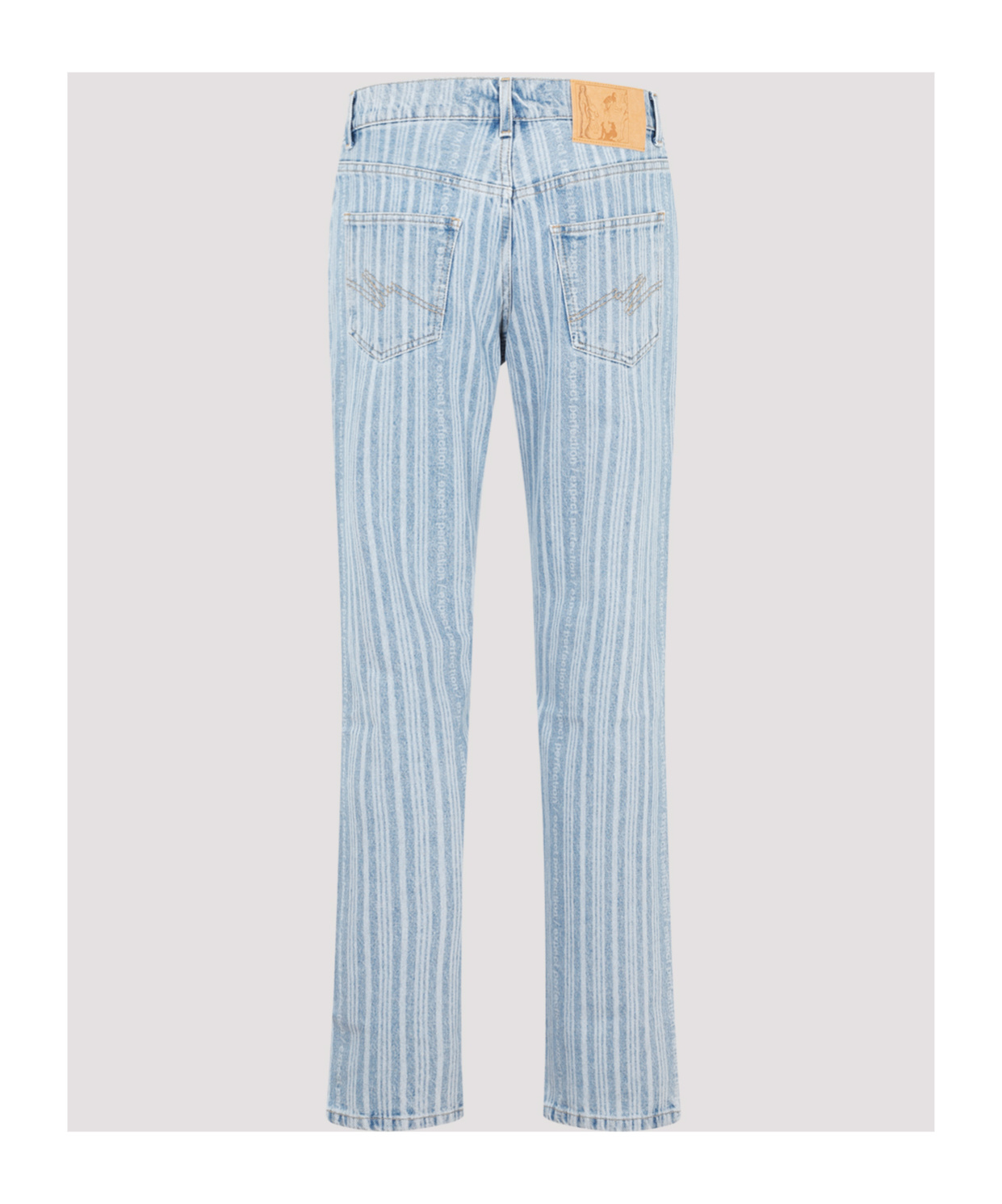 Martine Rose Light Blue Pinstripe Straight Leg Jeans In Blue