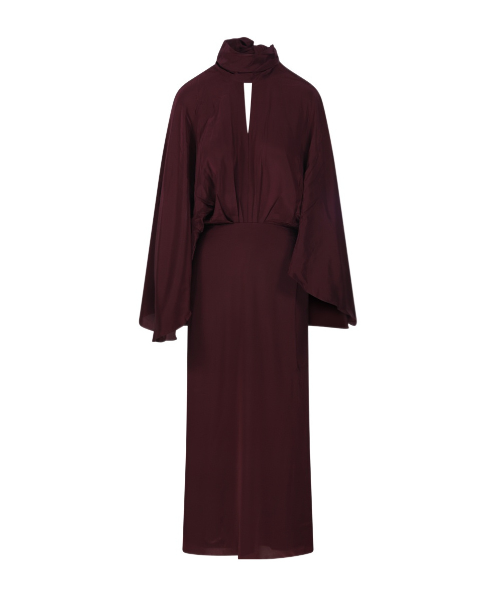 Johanna Ortiz Wine Parajes Lejanos Ankle Dress In Brown