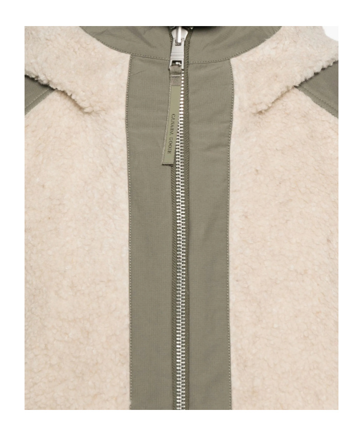 Canada Goose Hooded Fleece Jacket In White