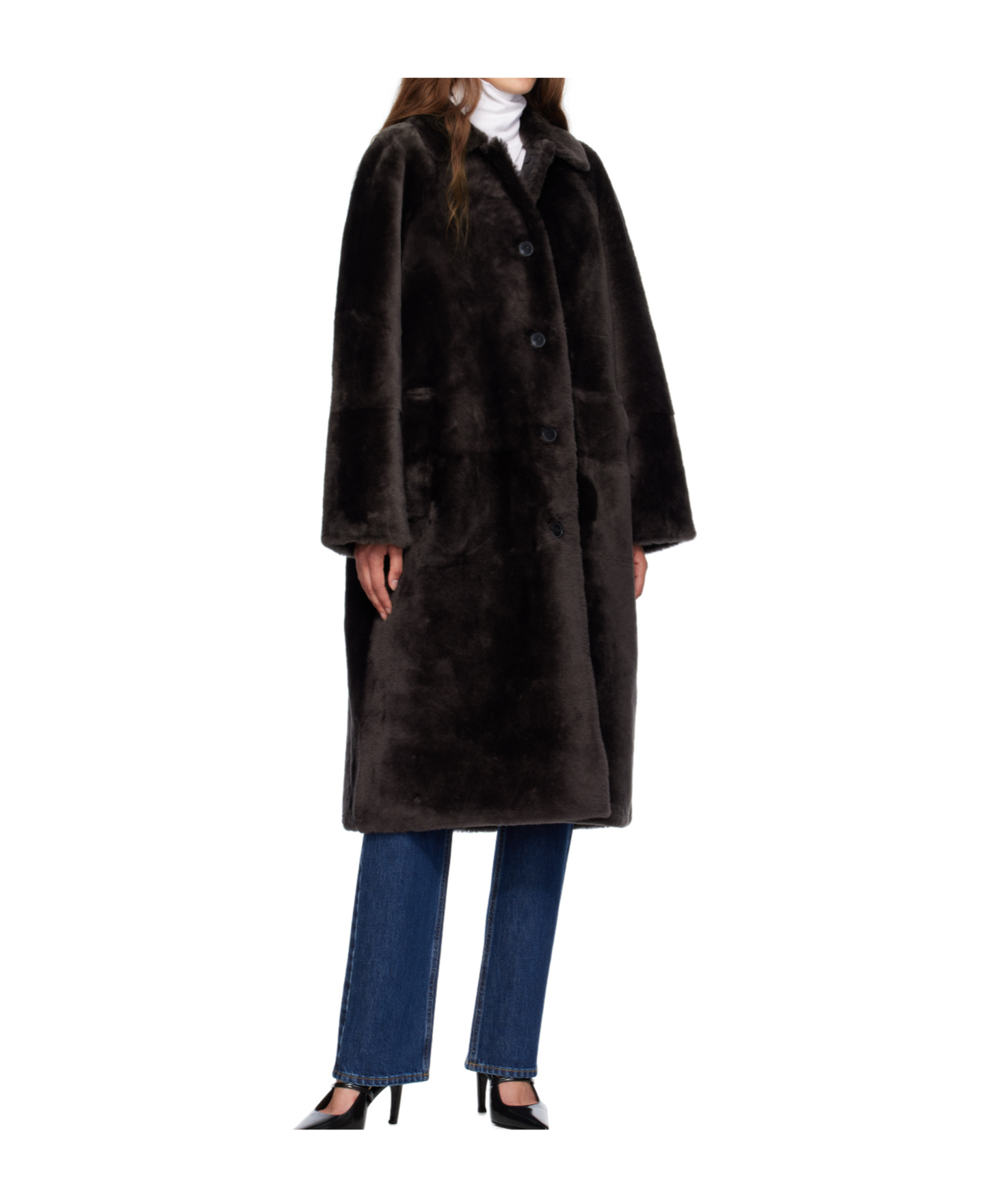 Yves Salomon Fur Coat In Brown