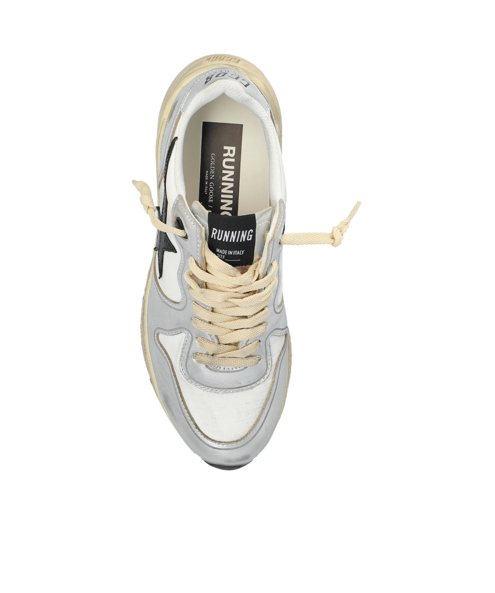 Golden Goose Metallic Leather Panelled Low Top Sneakers In White