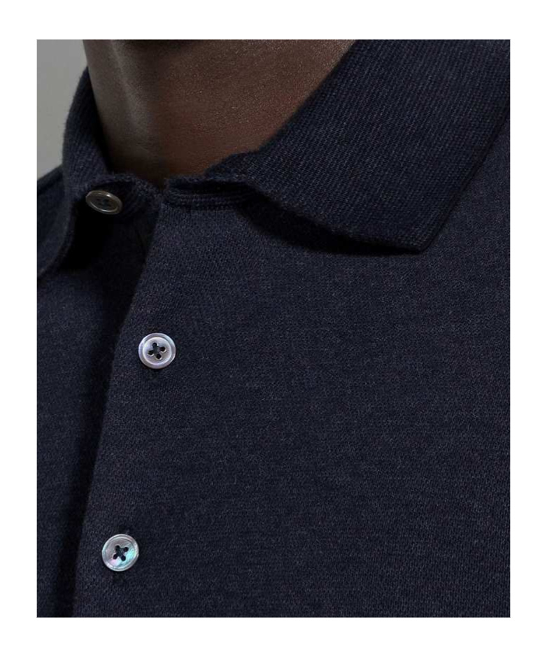 Shop Zegna Polo Shirt With Lapel Buttons In Black