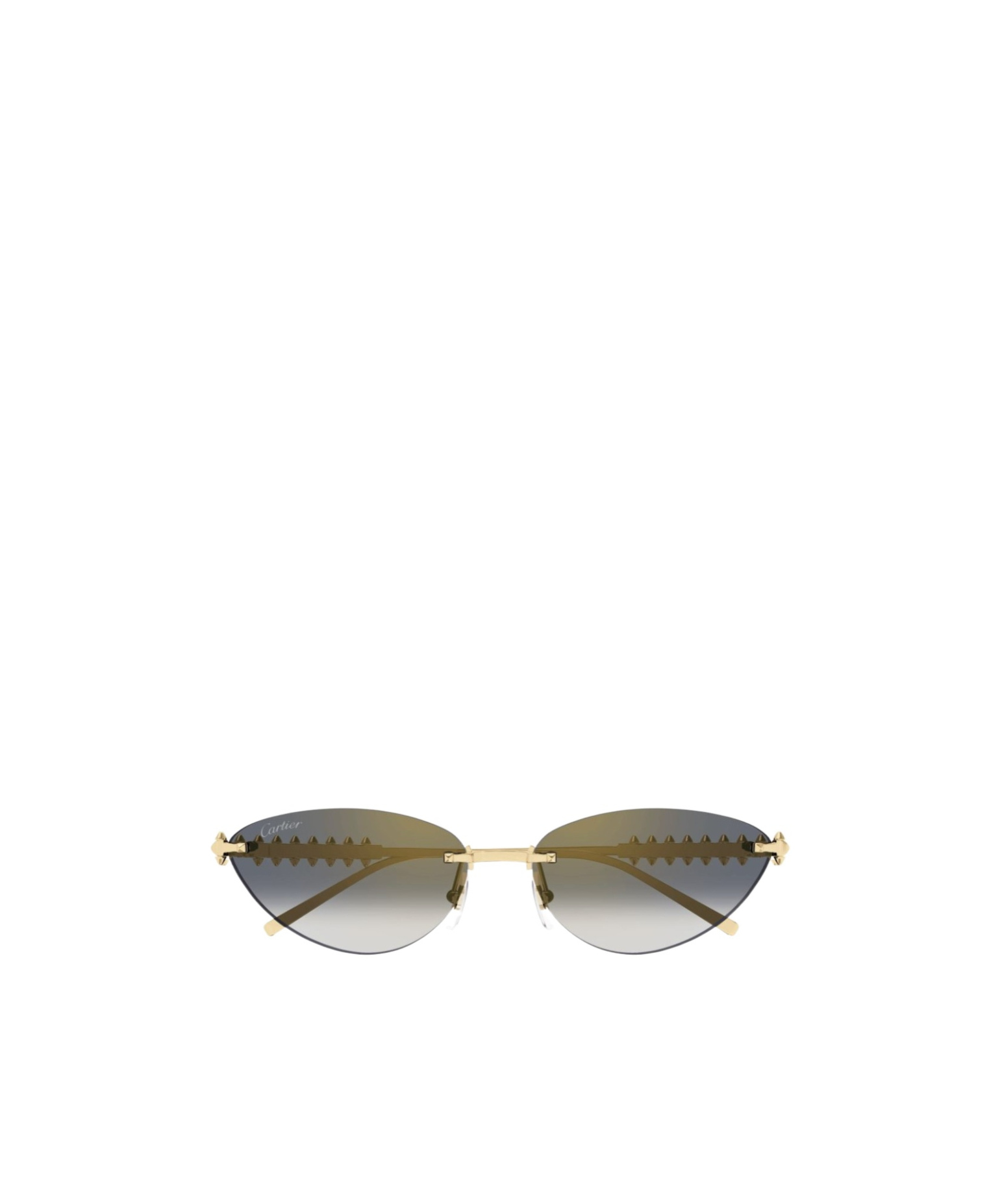 Cartier Rimless Metal Cat-eye Sunglasses In Gold
