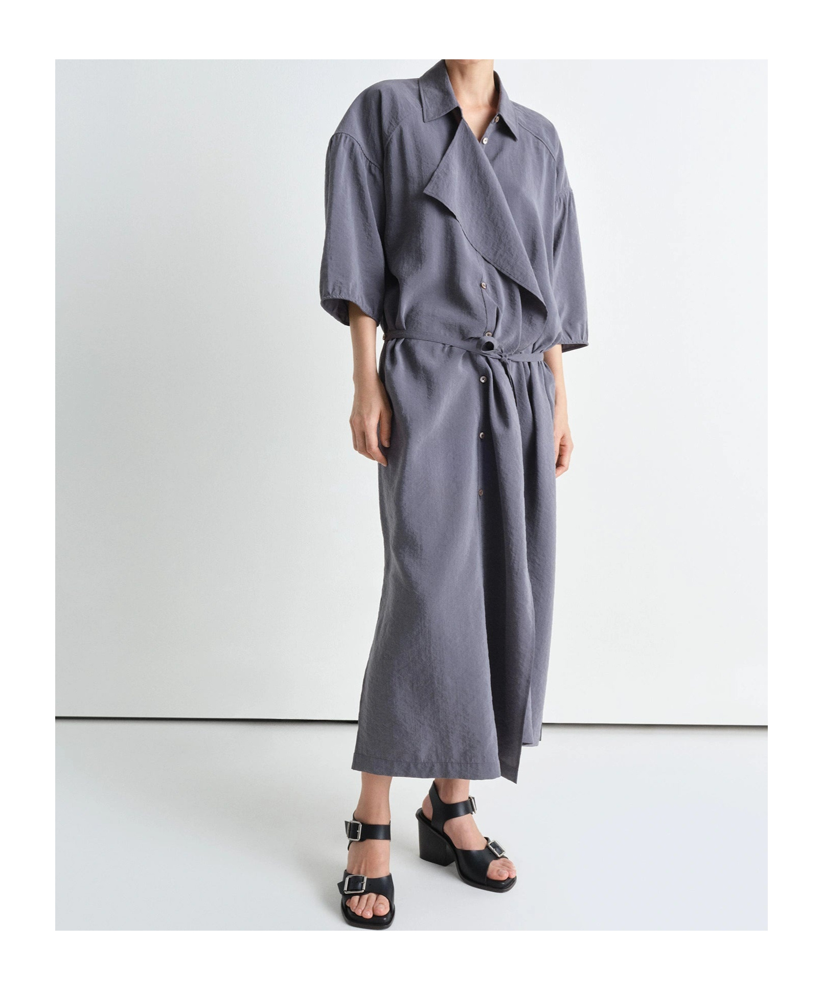 Lemaire Asymmetrical Shirt Skirt In Gray
