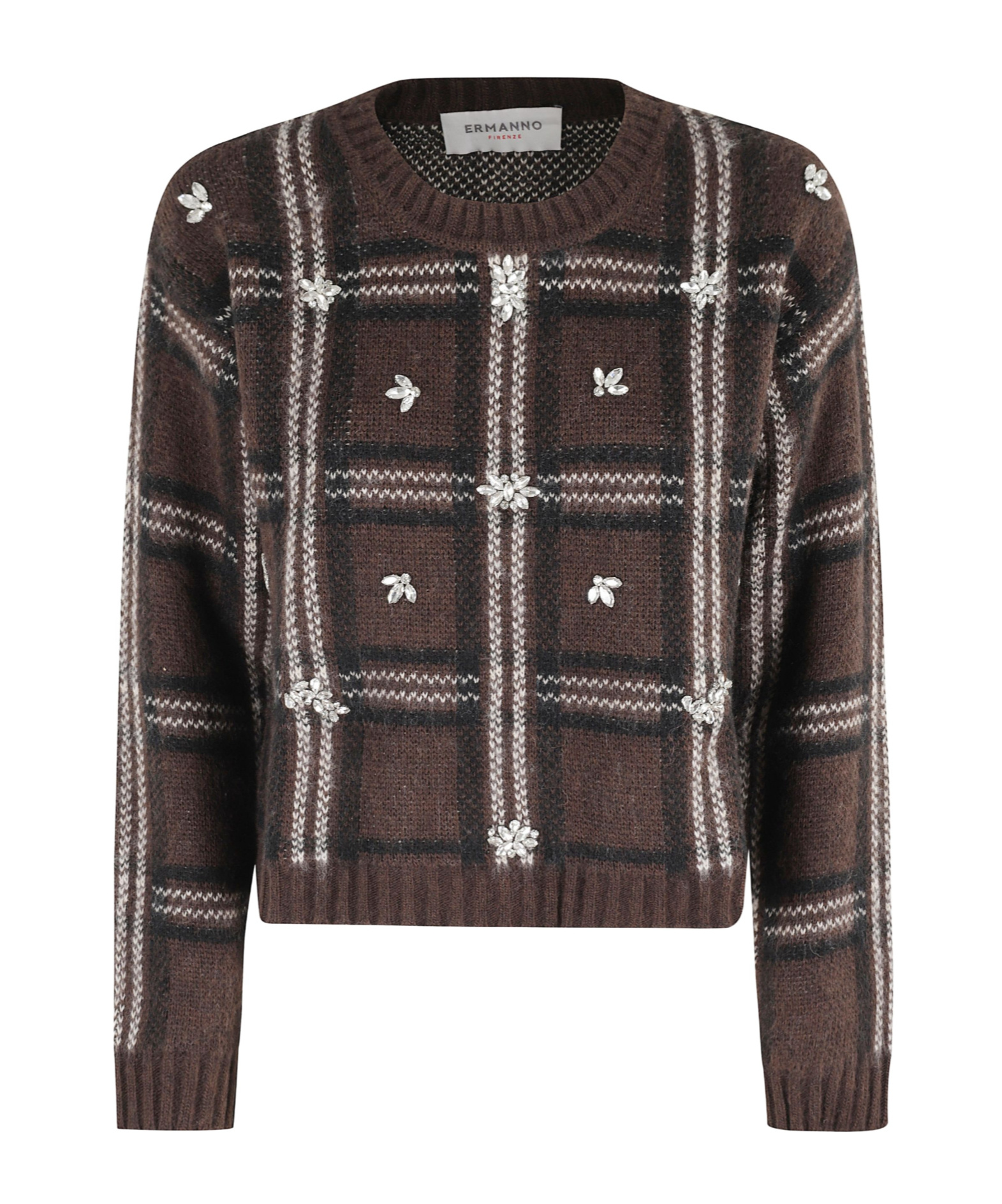 Ermanno Firenze Moro Crew Neck Long Sleeve Sweater In Black