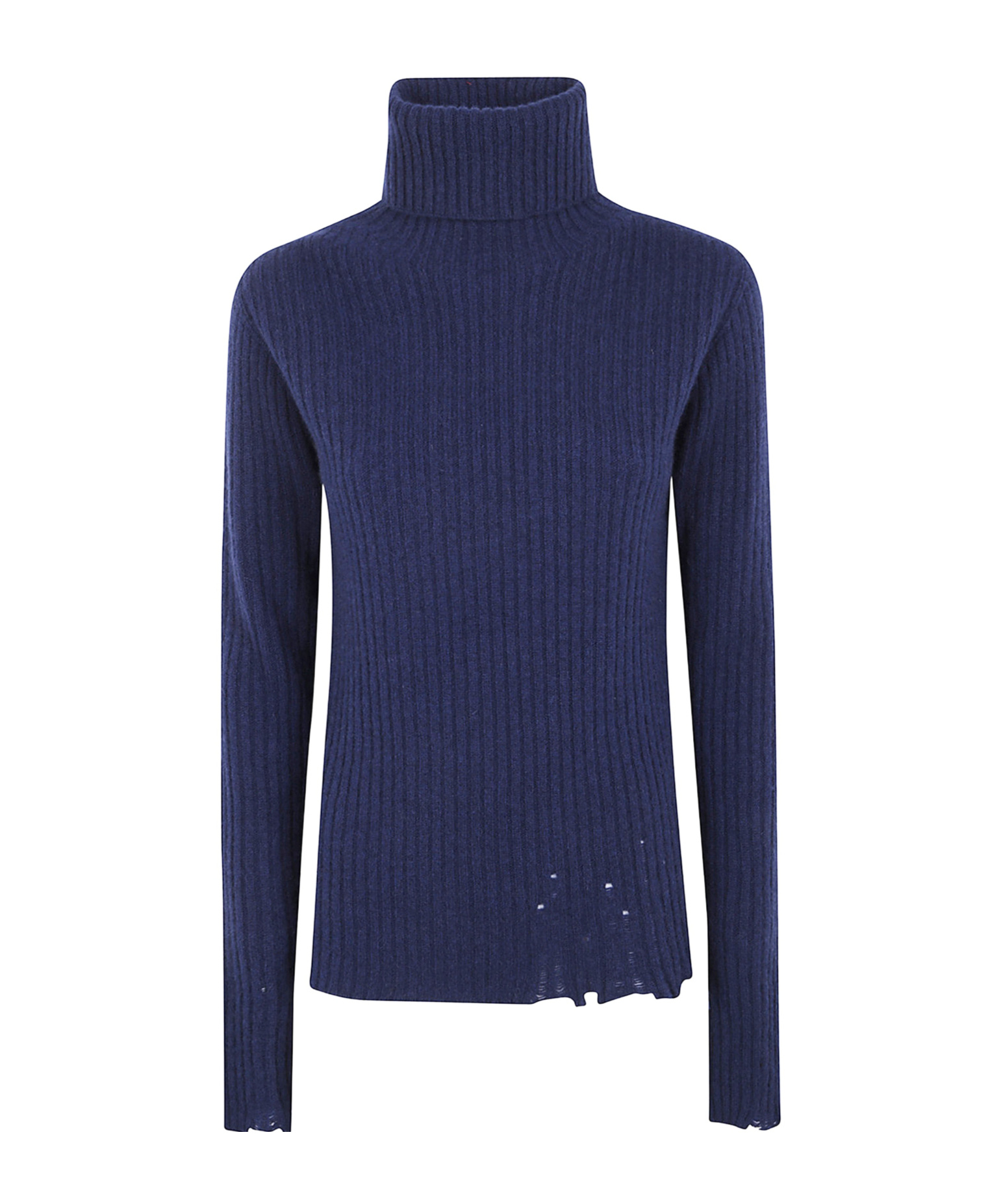 Uma Wang Ribbed Turtleneck Sweater In Blue