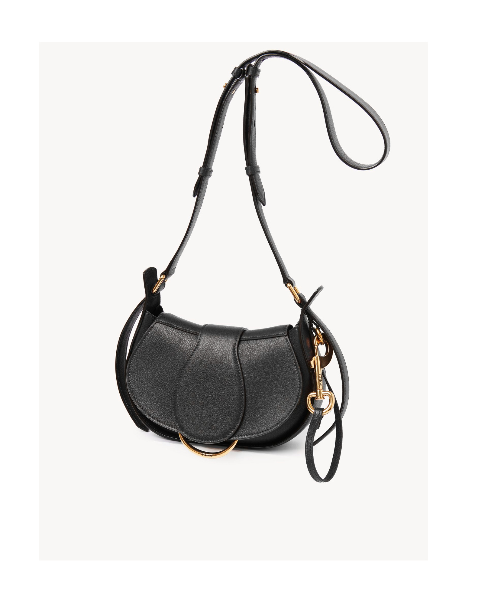 Chloé Ride Flap Shoulder Bag In Smooth Calfskin In Black