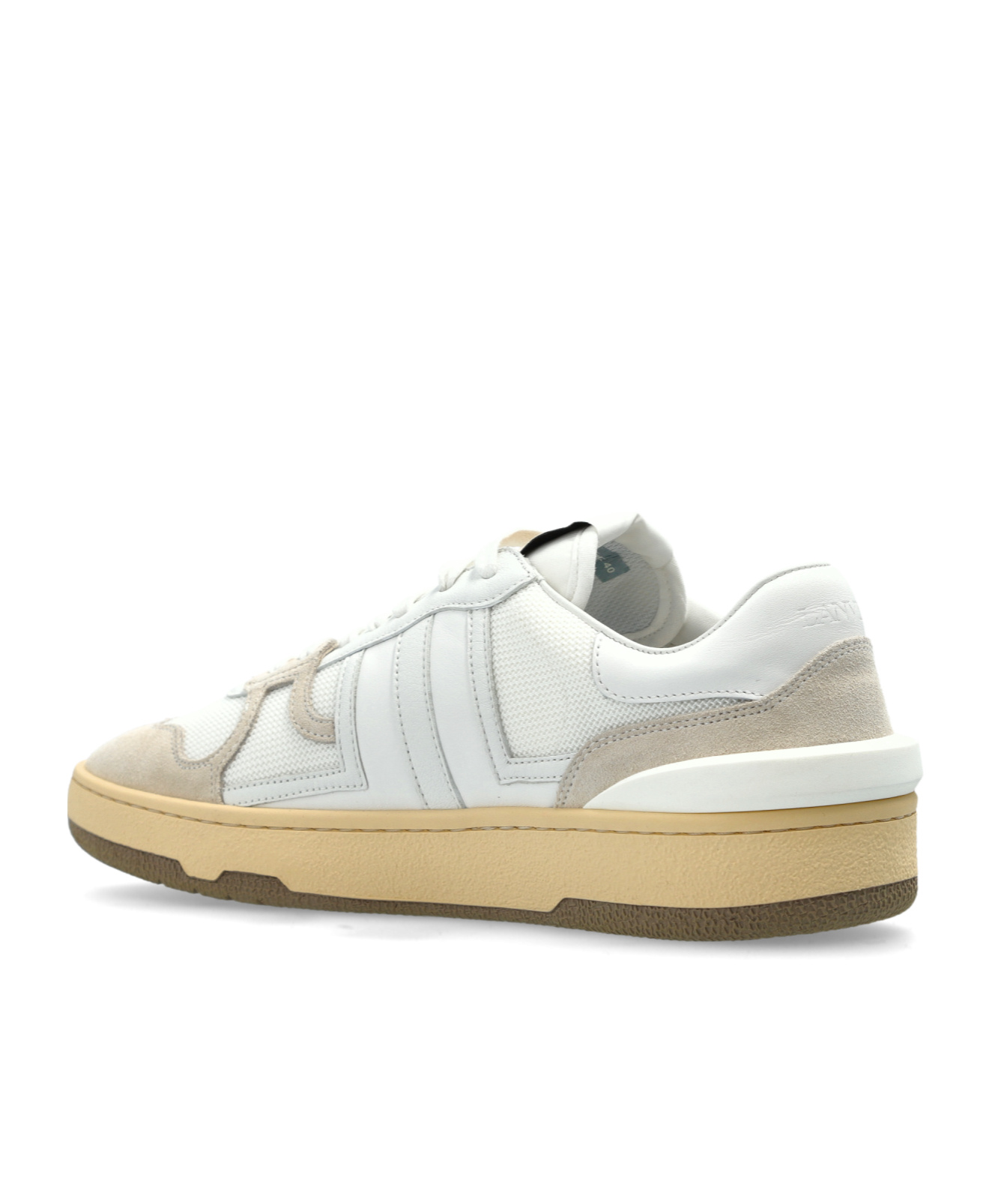 Lanvin Mesh And Leather Clay Sneakers With In White
