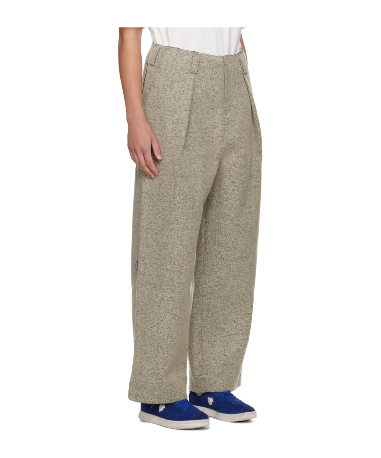 Ader Error Low-rise Logo Casual Pants In Nude
