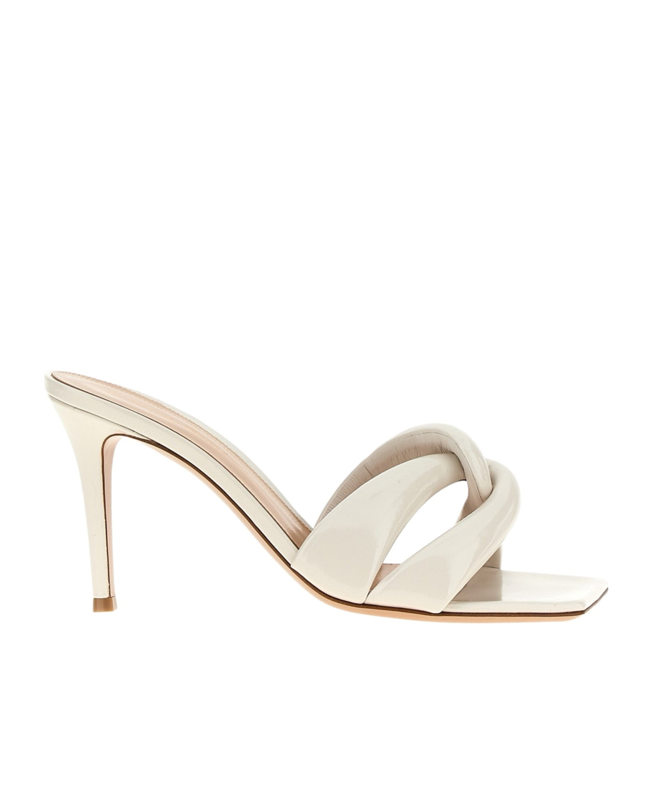 Gianvito Rossi Amour Twisted Detail Mules In Nude