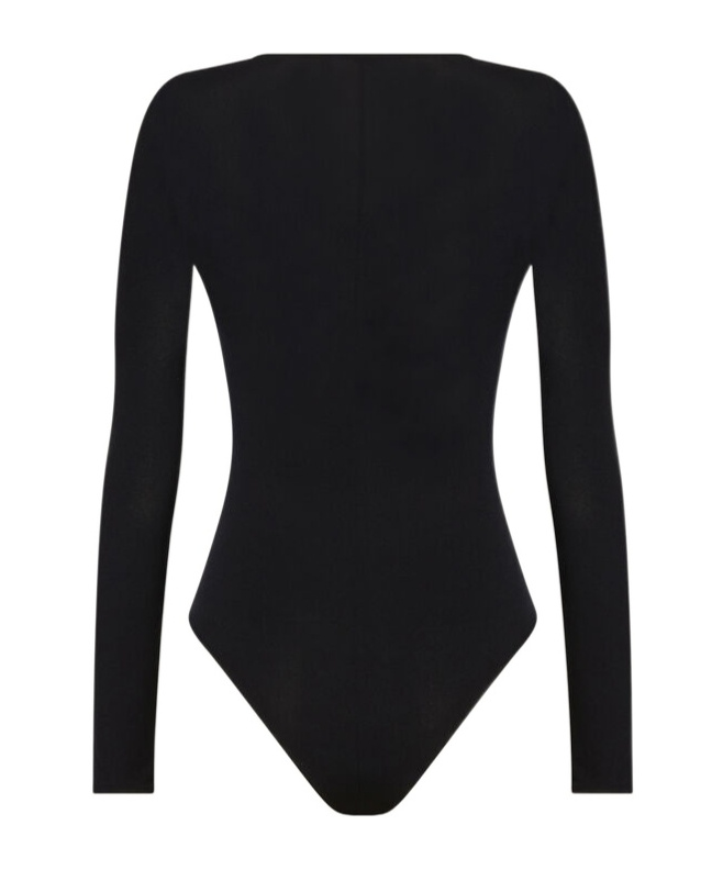 Wolford Vermont Jersey Thong Bodysuit In Black