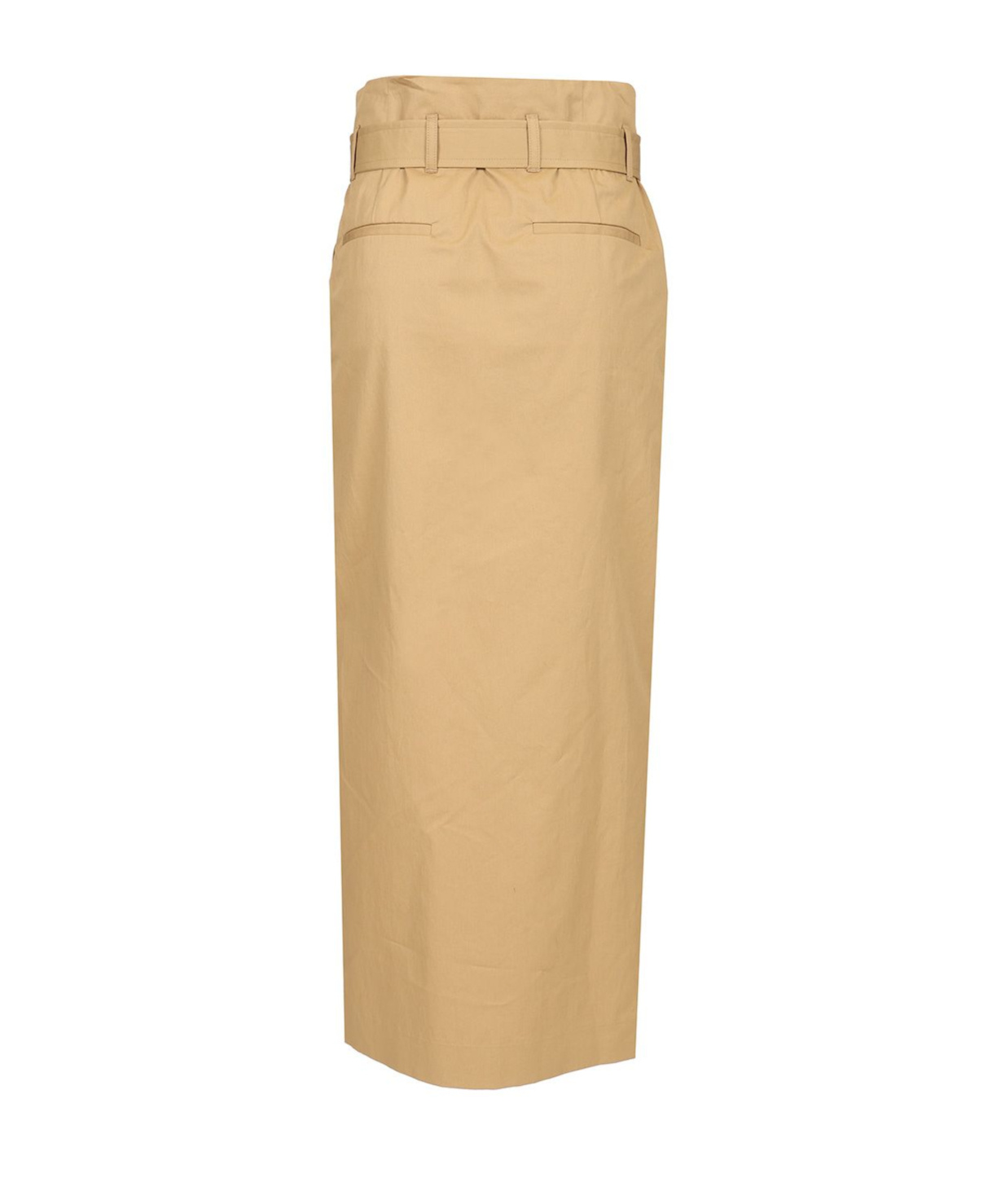 Dries Van Noten Belted Pleated Cotton Midi Skirt In Beige