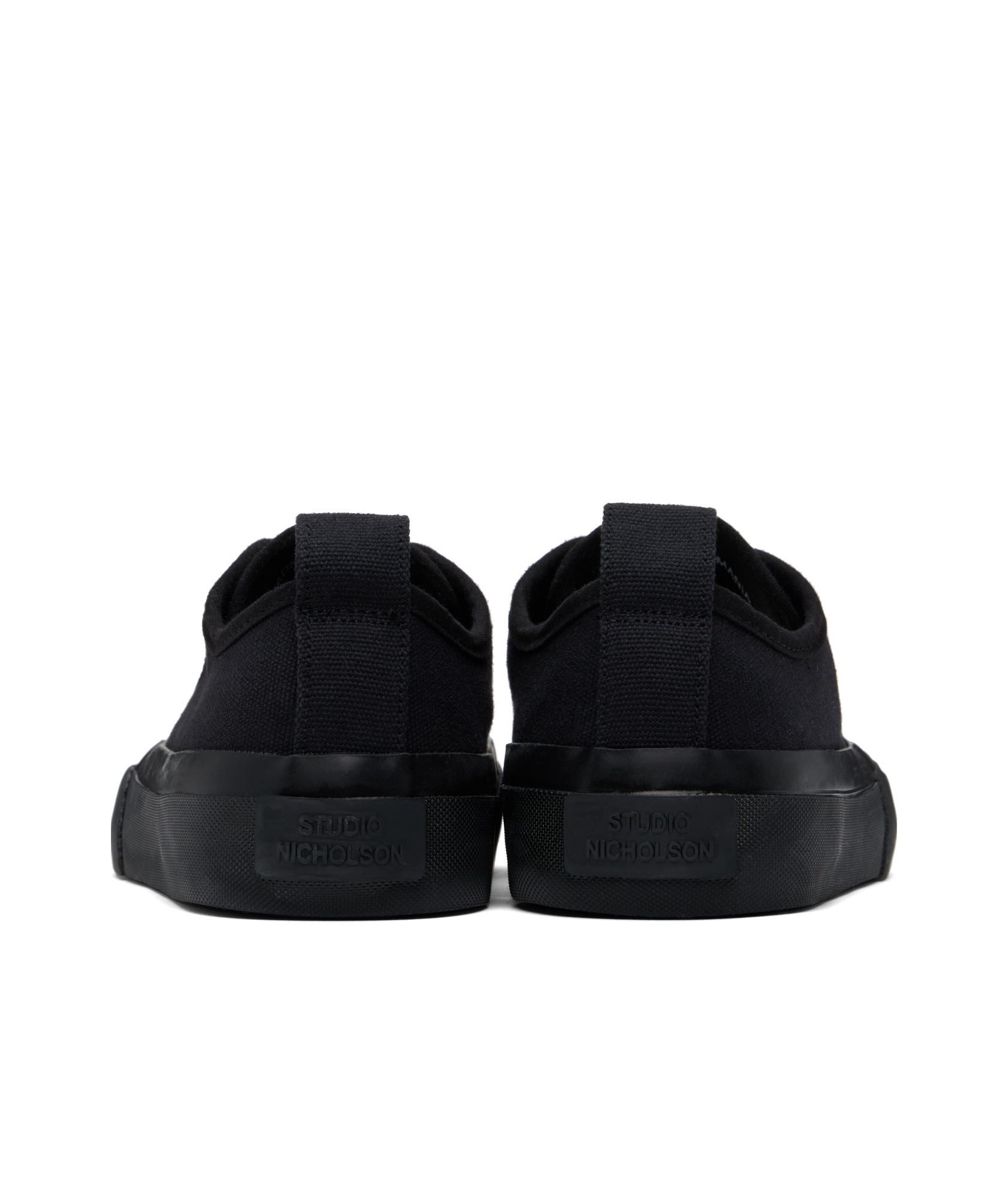 Studio Nicholson Navy Byrd Canvas Sneakers In Black