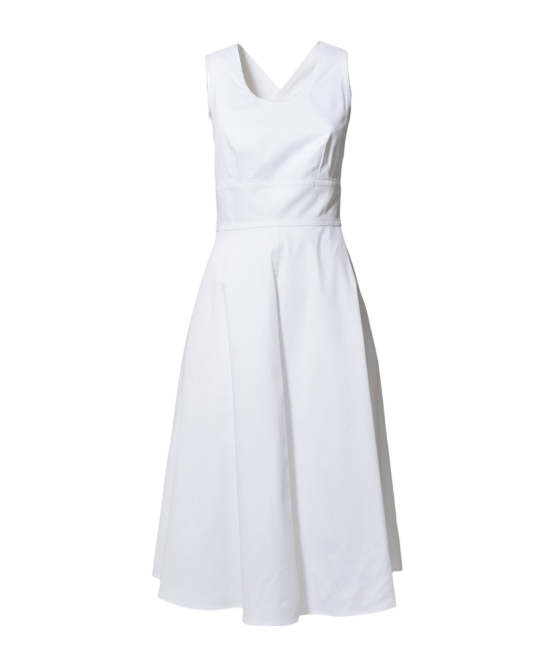 Aspesi White Cotton Pique Midi Dress