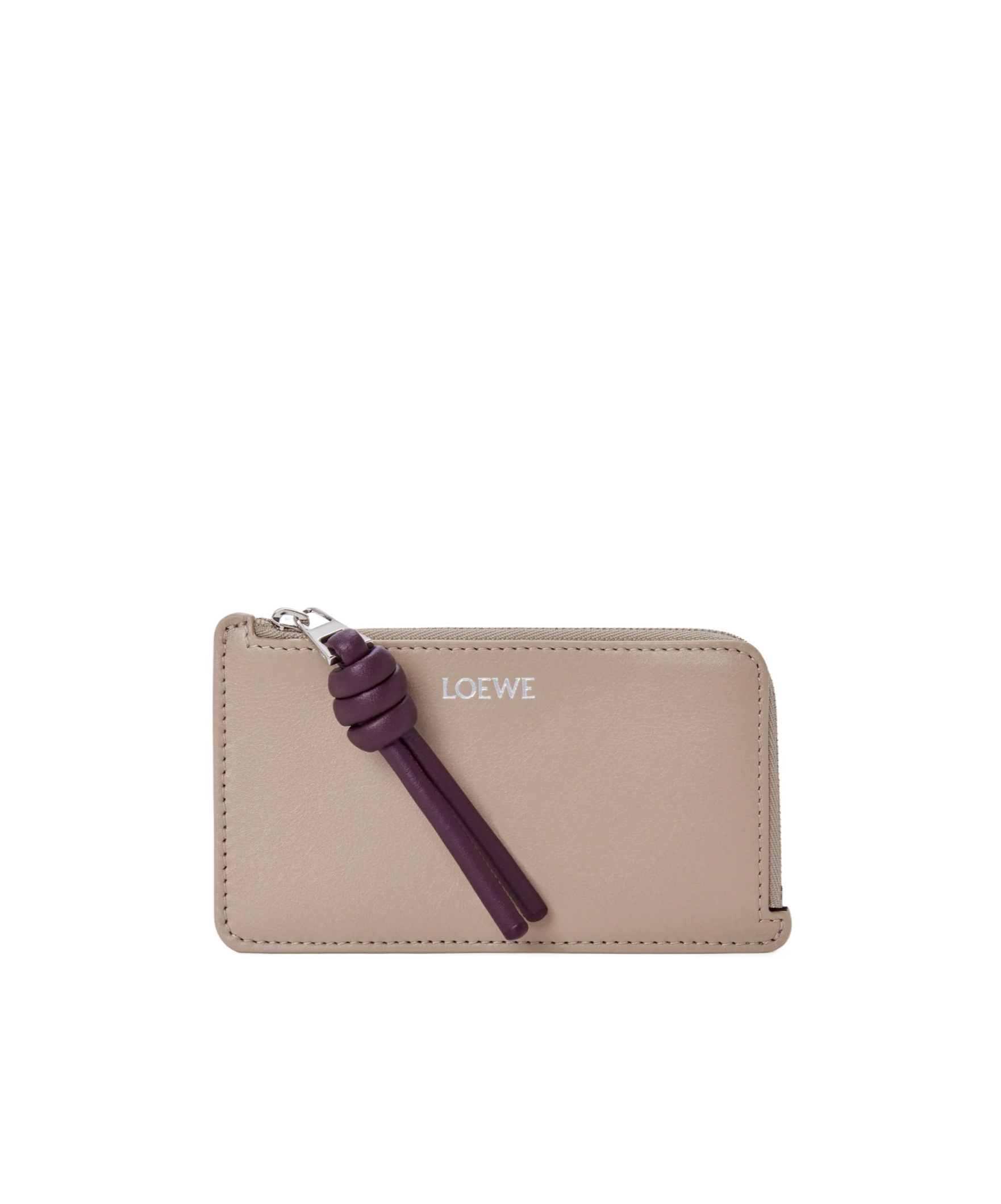 Loewe Knot Coin Cardholder In Shiny Nappa Calfskin In Brown