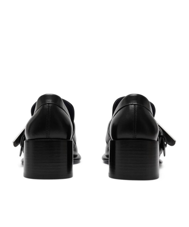 Burberry London Shield Square-toe Loafers In Black