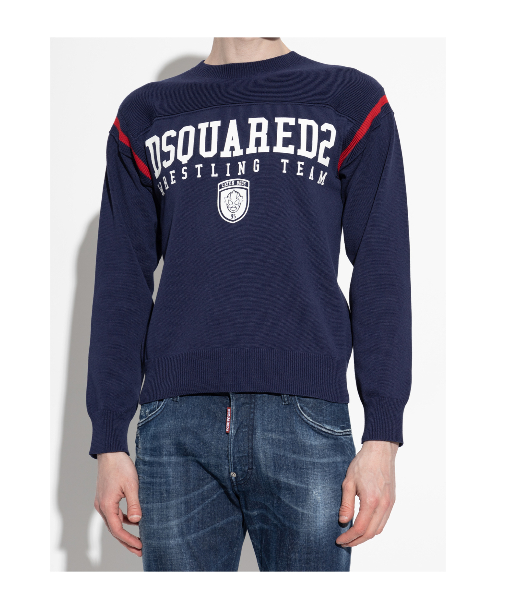 Dsquared2 Male Crew Neck Sweater Collection In Blue