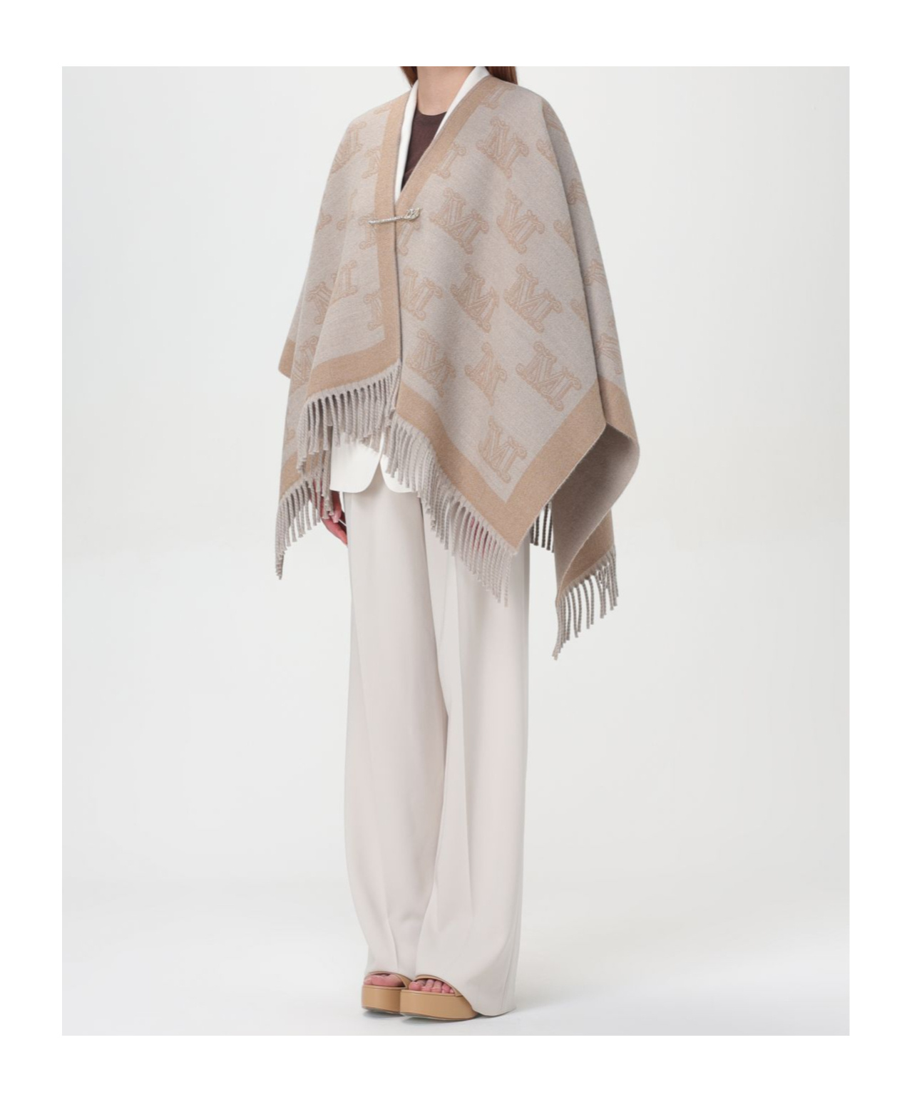 Max Mara Cape Woman Sand In Nude