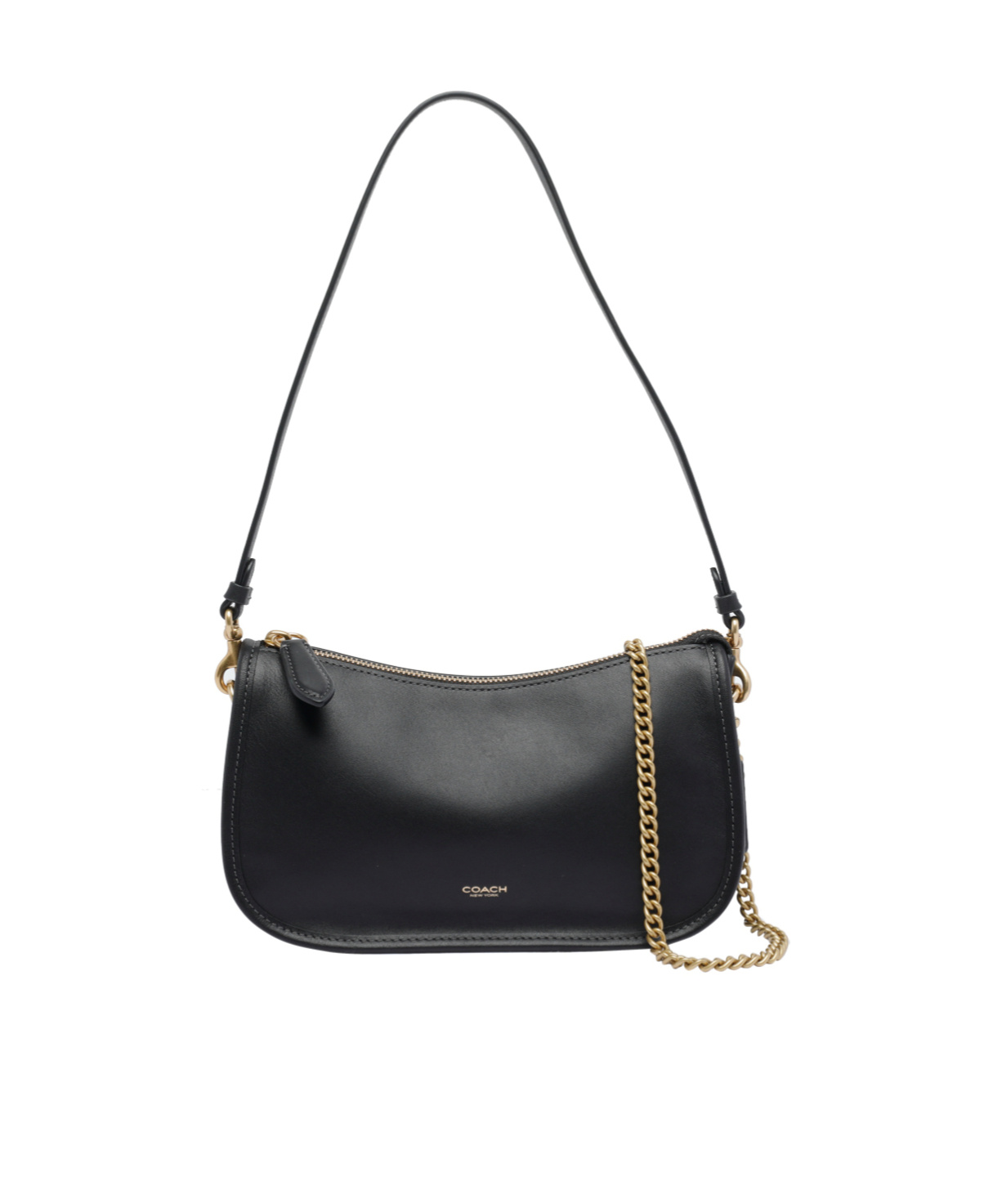 Coach Natural Grain Leather Waverly Bag Shoulder Bags Black In Black