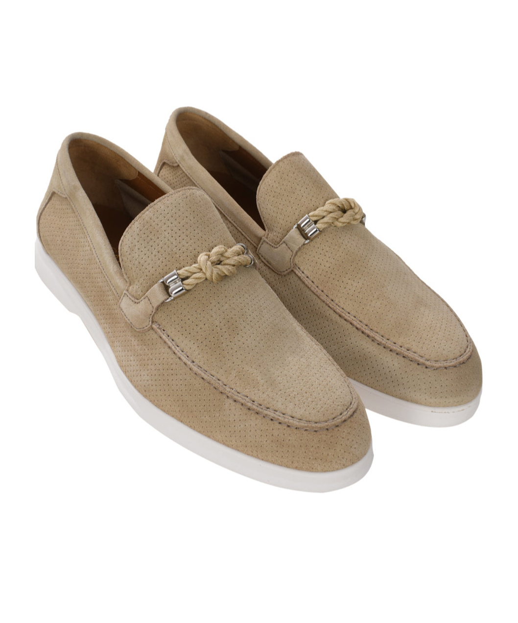 Doucal's Knot-detail Mesh Loafers In Nude
