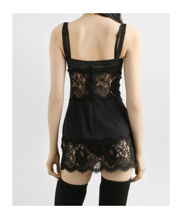 Dolce & Gabbana Dolce  Gabbana Lace Panelled Midi Dress In Black