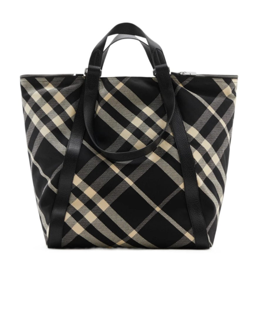 Burberry Festival Canvas Tote Bag In Black