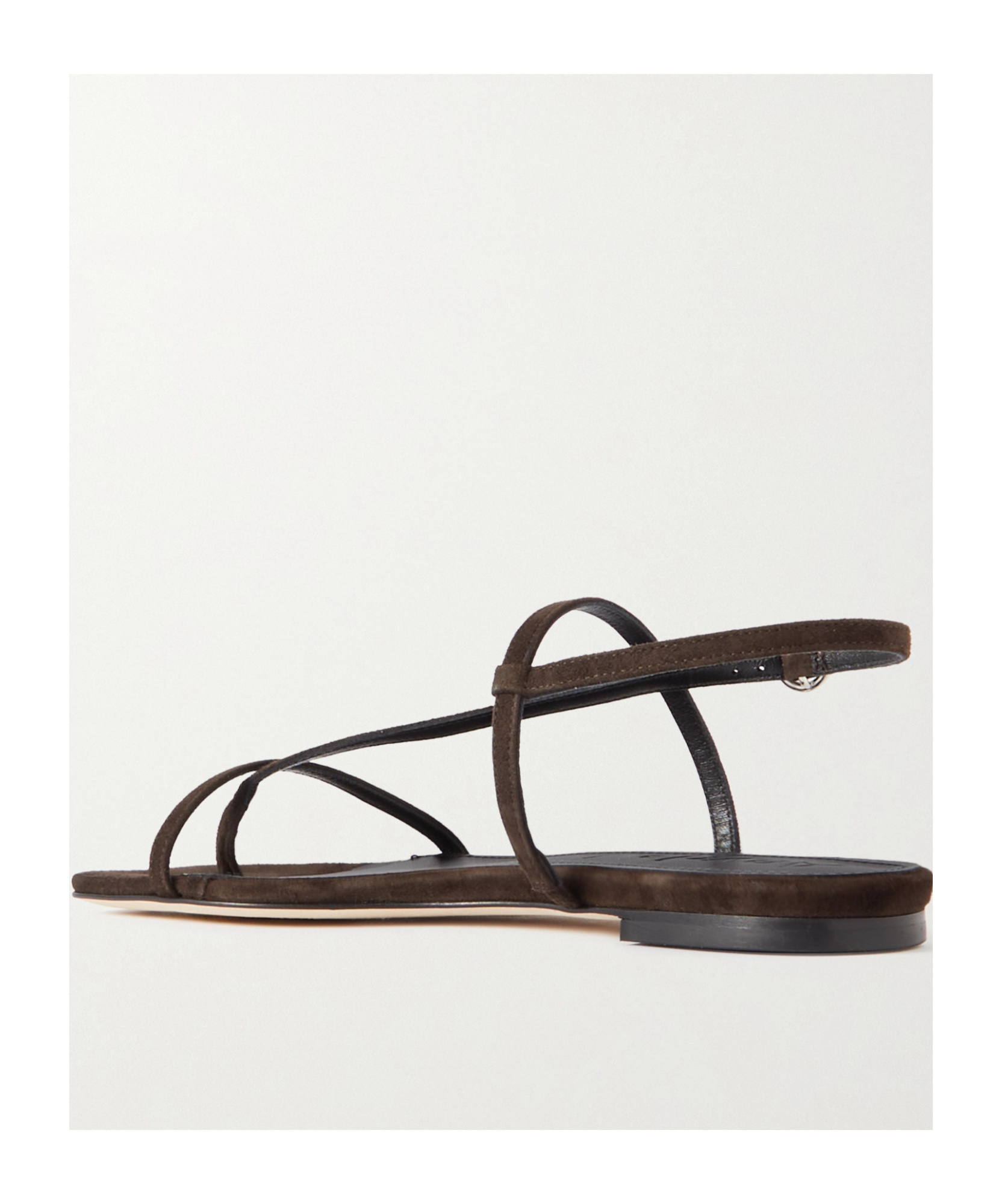 Aeyde Square Head Flat-soled Sandals In Black