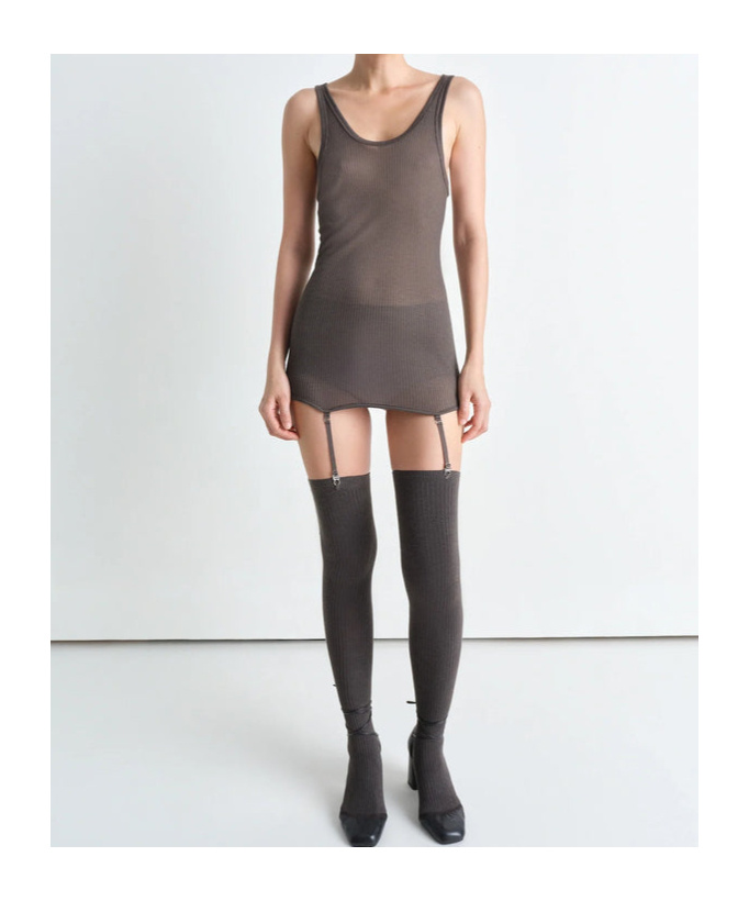 Shop Lemaire Knee-length Ribbed Socks In Dark Brown