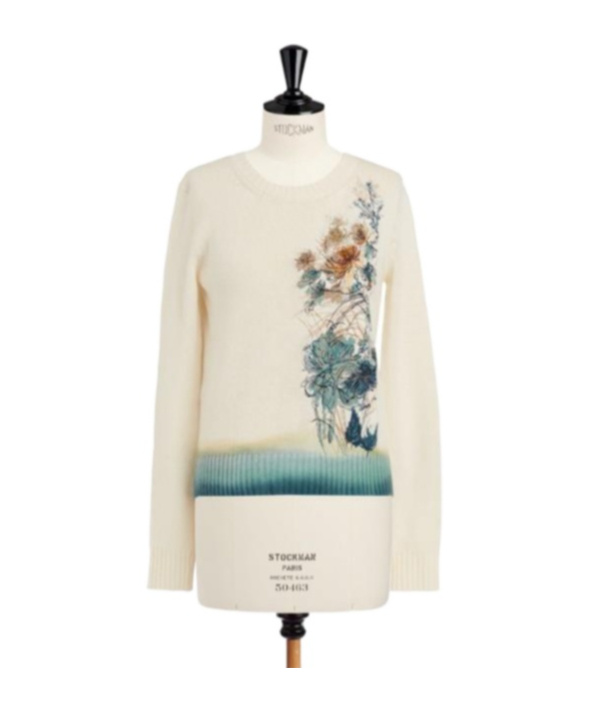 Dior Embroidered Sweater In Brown