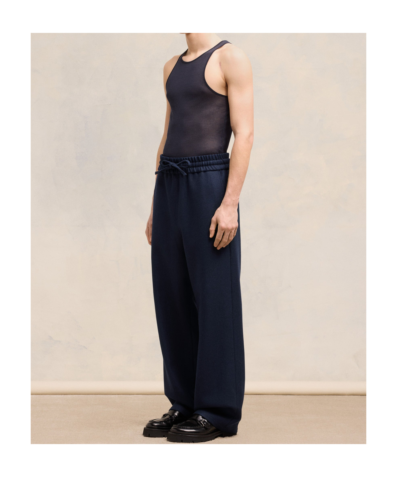 AMI ALEXANDRE MATTIUSSI AMI AMI PARIS WIDE ELASTICATED WAIST TROUSERS