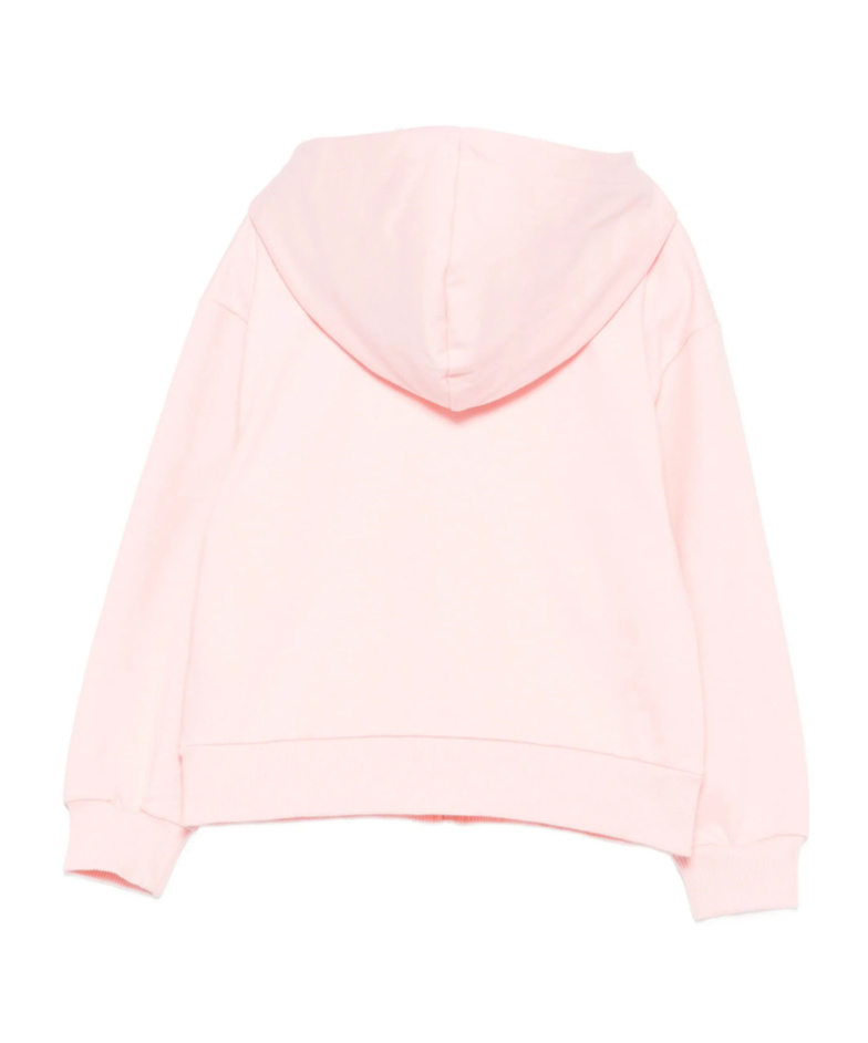 Moschino Teddy-print Zip-up Hoodie In Pink