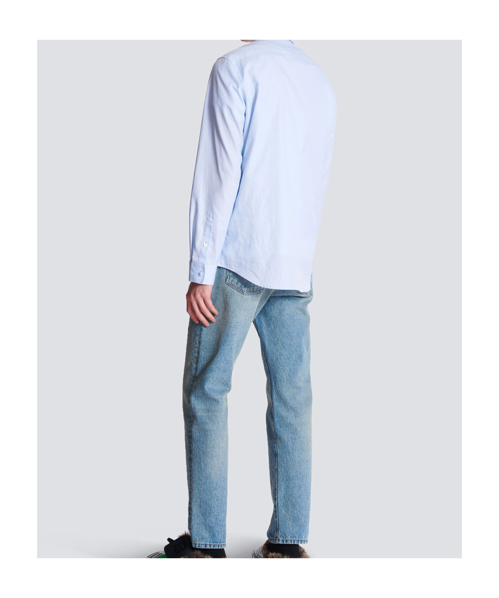 Balmain Logo-embroidered Shirt In Blue