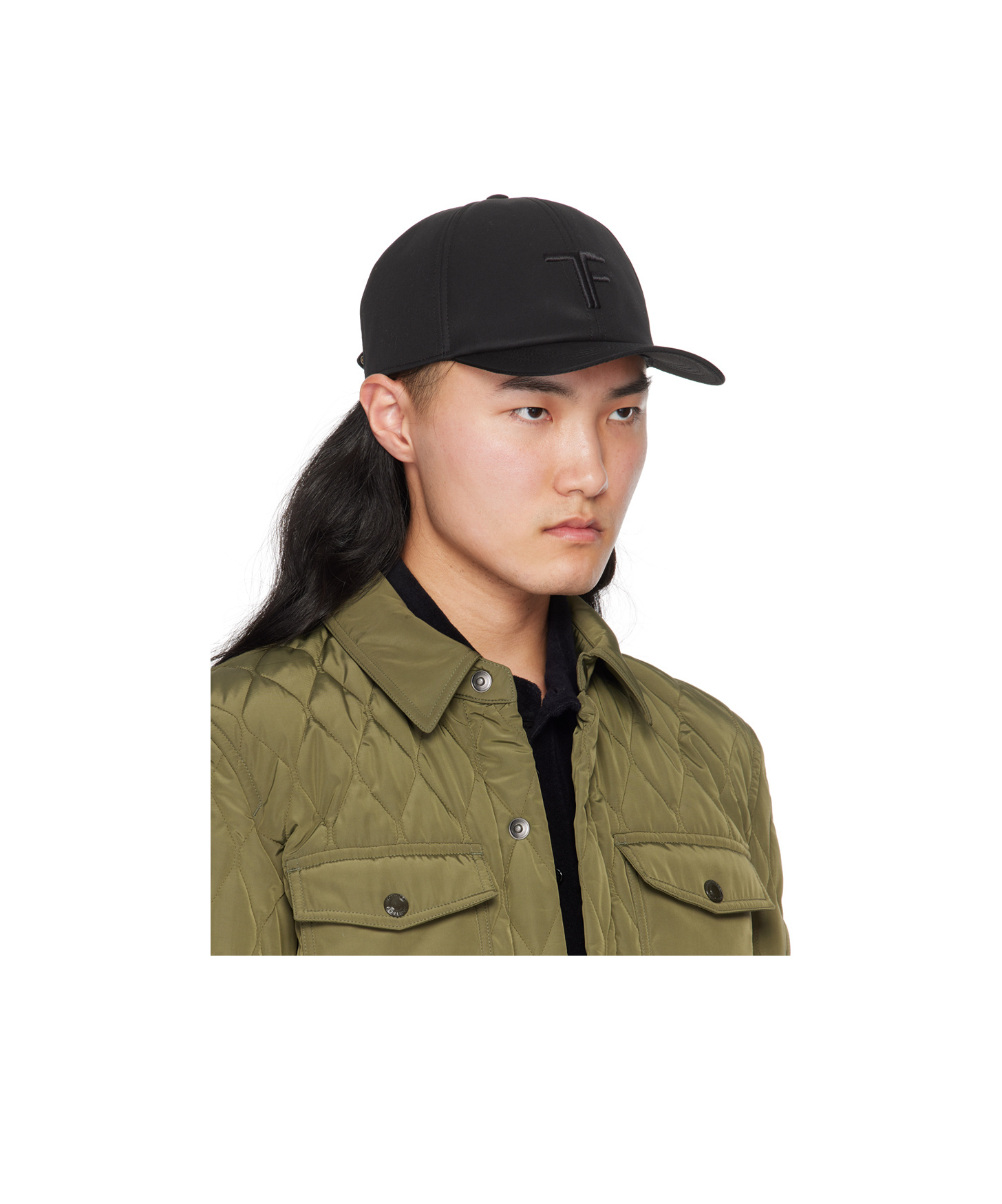 Shop Tom Ford Logo Embroidery Baseball Cap In Green