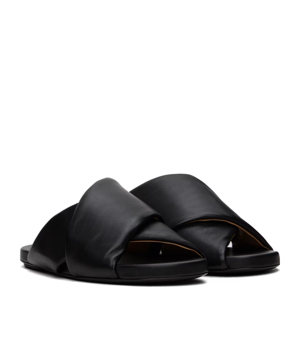 Shop Marsèll Spanciata Flat-bottomed Sandals In Black
