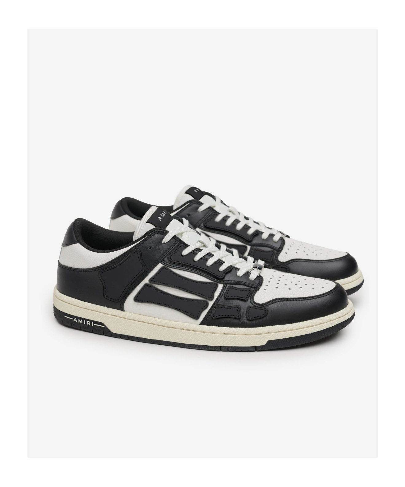 Amiri Skel Top Low Black And White Sneakers With Logo Patch On Thetongue And Contrasting Details On The Si In Multi