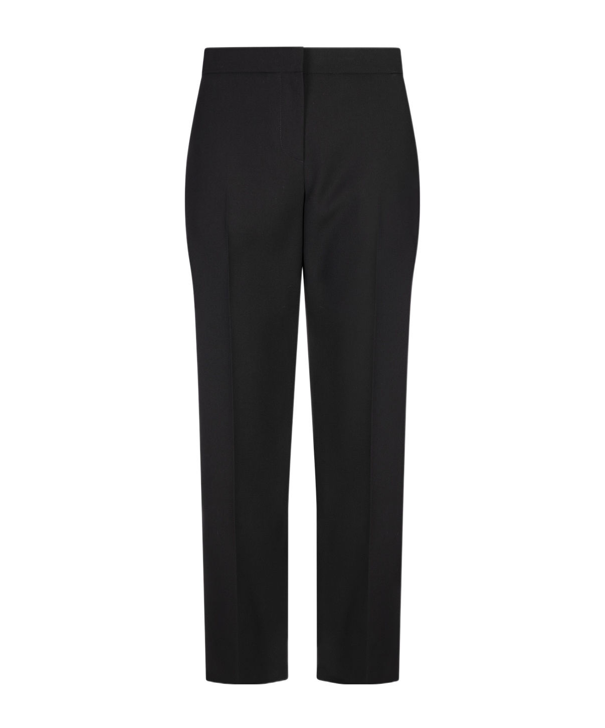 Alexander Mcqueen Leaf Crepe Cigarette Trousers In Black