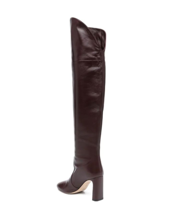Stuart Weitzman Babette Tubo 85 Leather Over-the-knee Boots In Brown