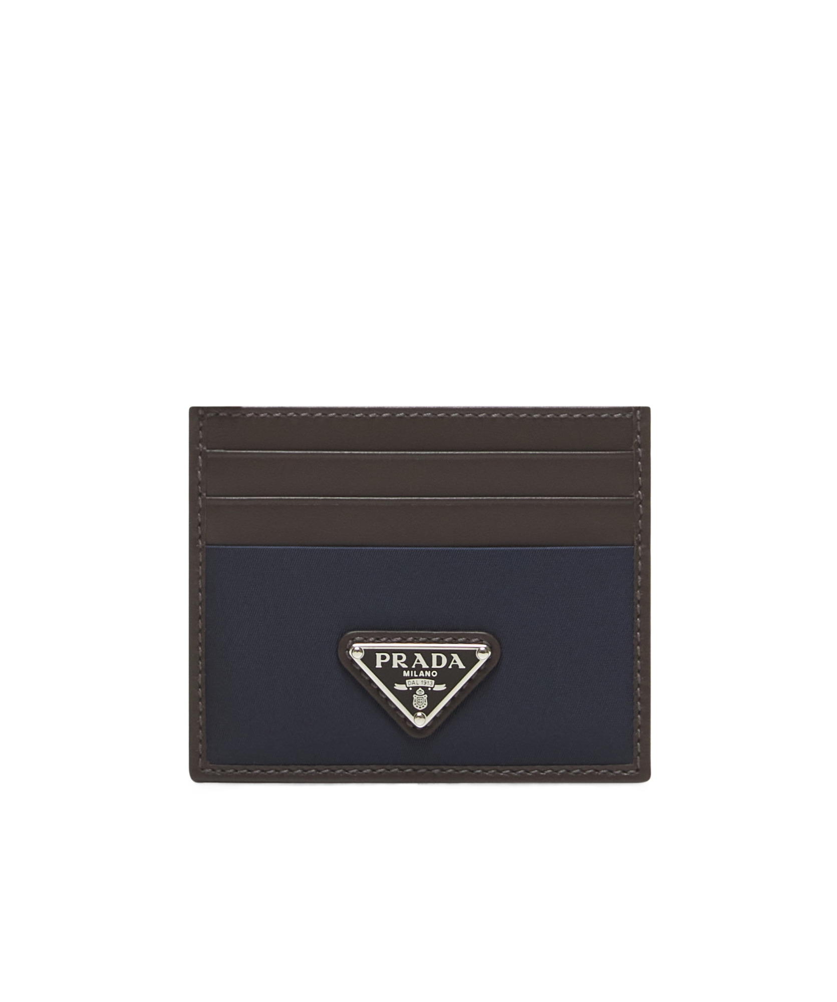 PRADA RE-NYLON AND LEATHER CARD HOLDER