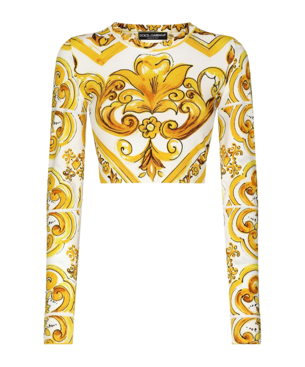 Dolce & Gabbana Majolica Strickoberteil In White/yellow