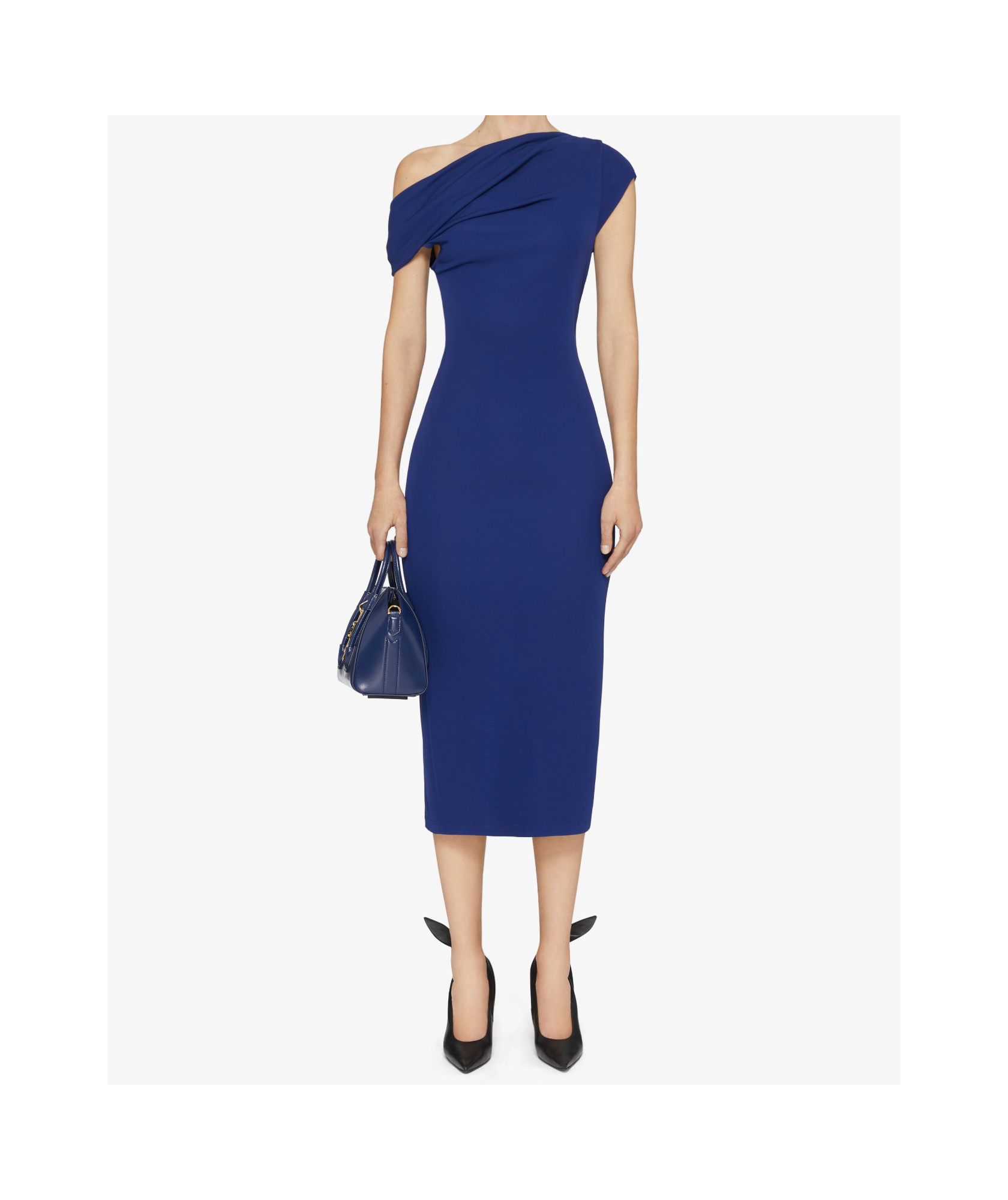 Givenchy Robe Drapée Asymétrique En Crêpe In Blue