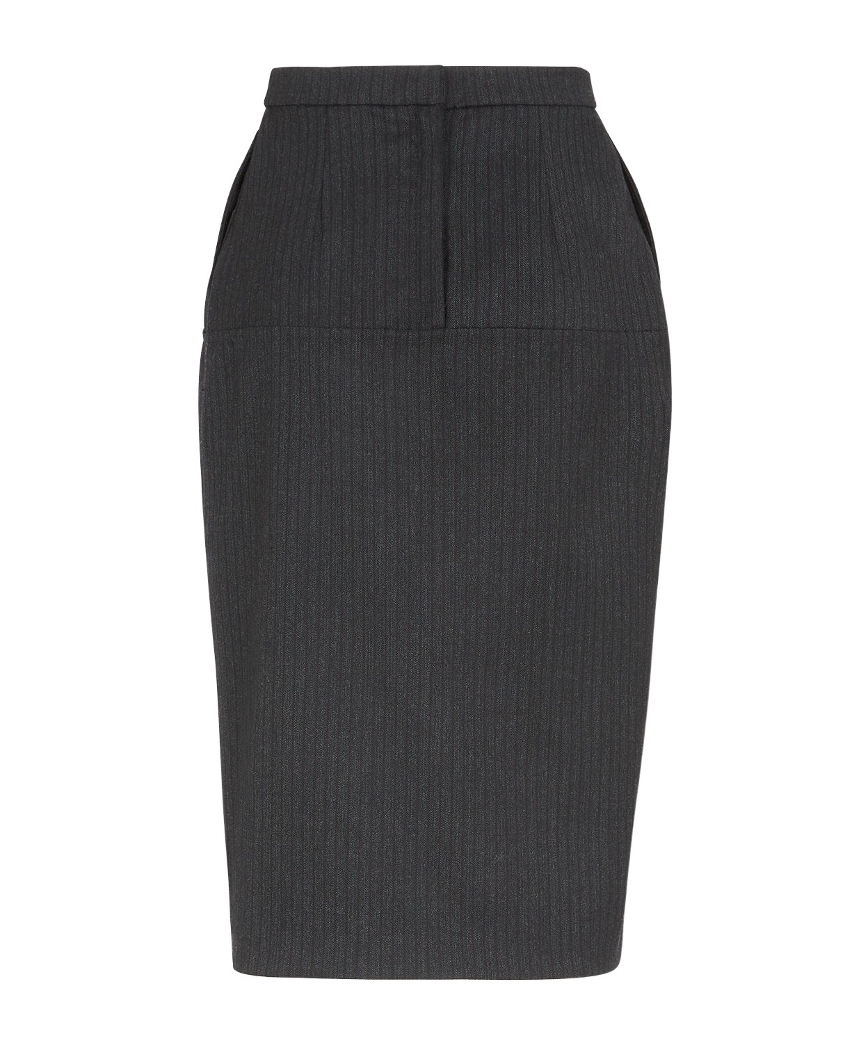 Fendi Women's Anthracite Gray Striped Midi Skirt In Black