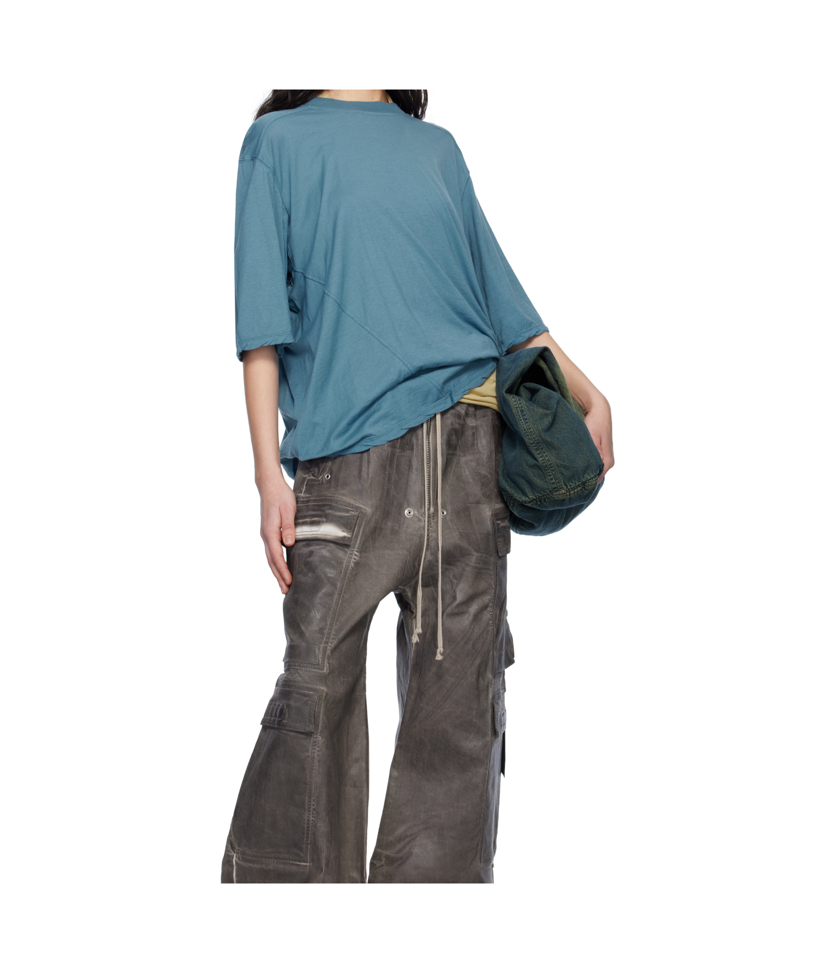 Rick Owens Drkshdw Blue Hollywood Walrus T-shirt In Blue