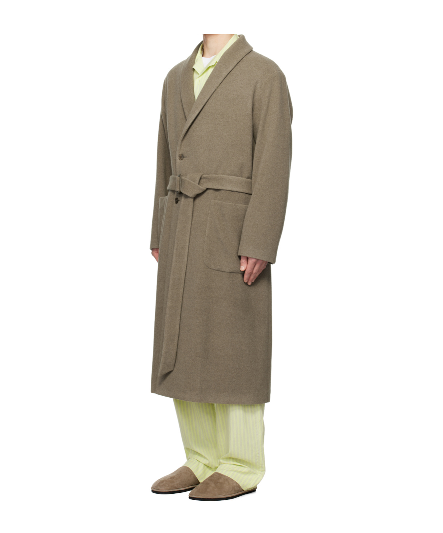 Tekla Ssense Exclusive Taupe Auralee Edition Robe Coat In Gray