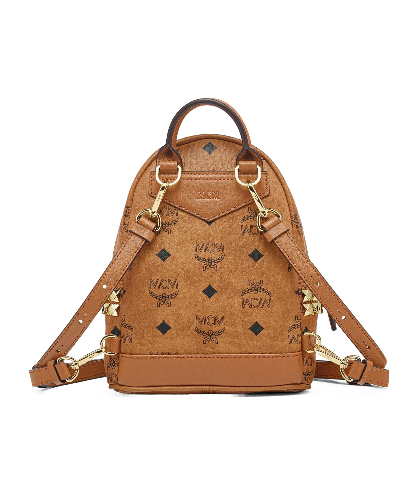 Mcm X-mini Stark Side Stud Convertible Backpack In Brown