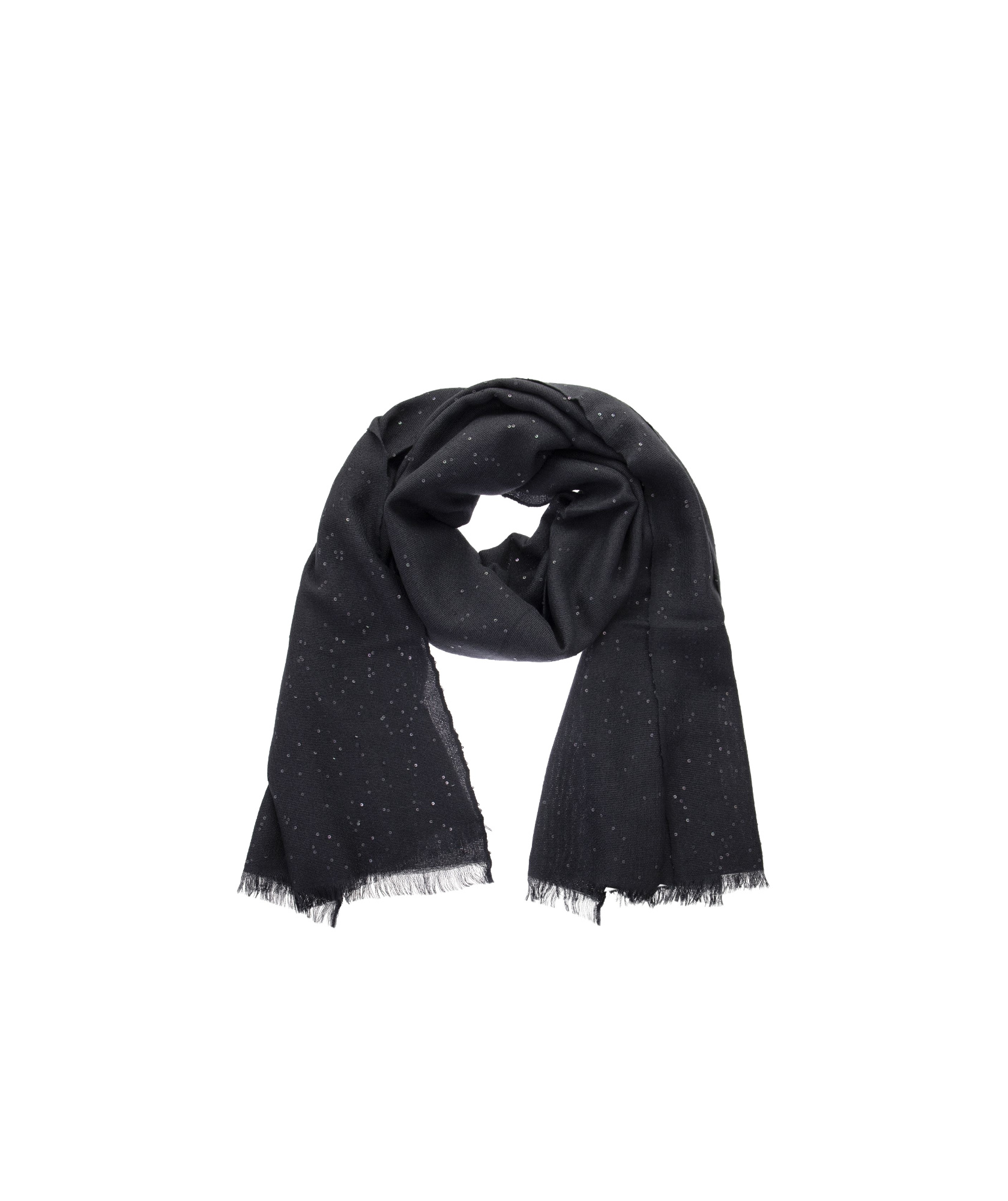 Brunello Cucinelli Fringed Scarf In Black