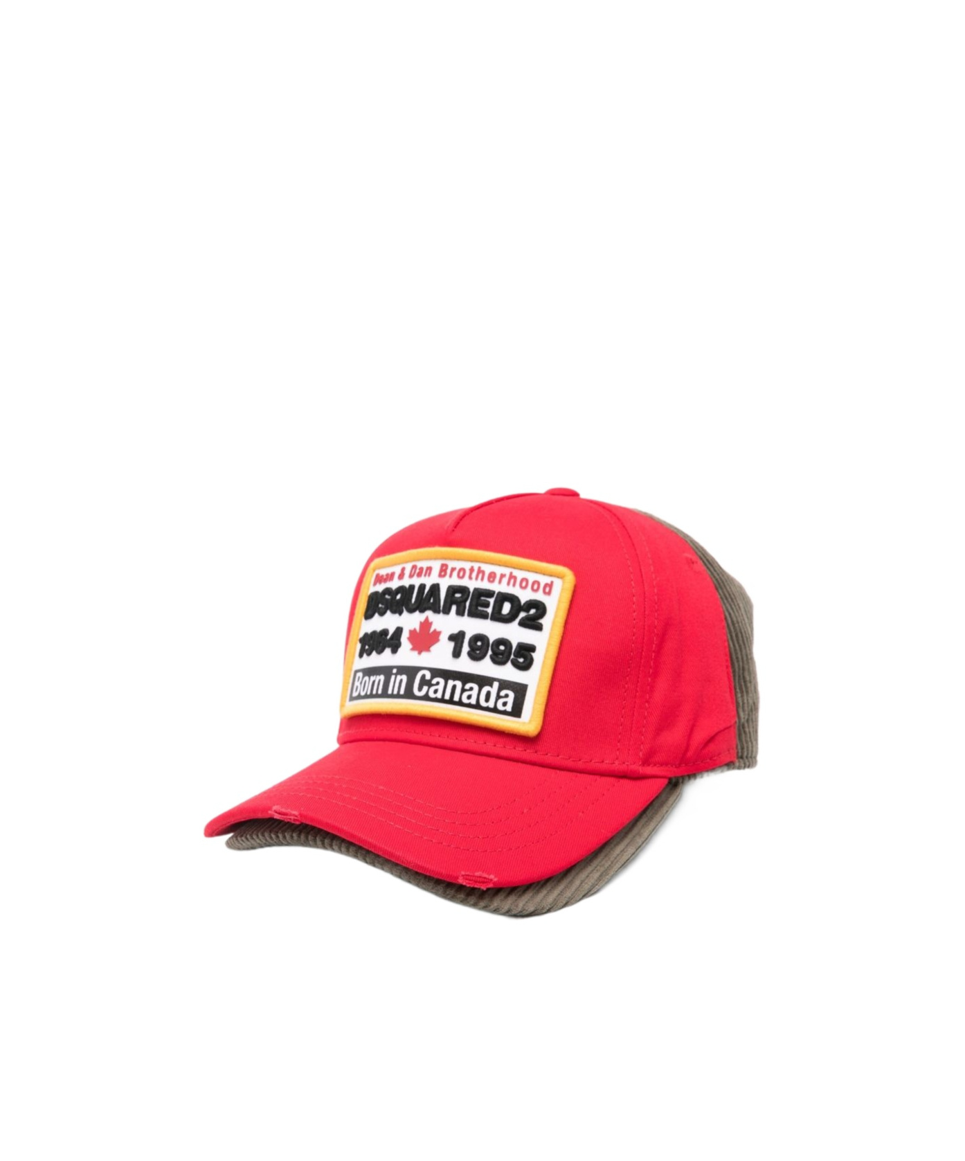 Dsquared2 Patch-detail Corduroy Baseball Cap In Red