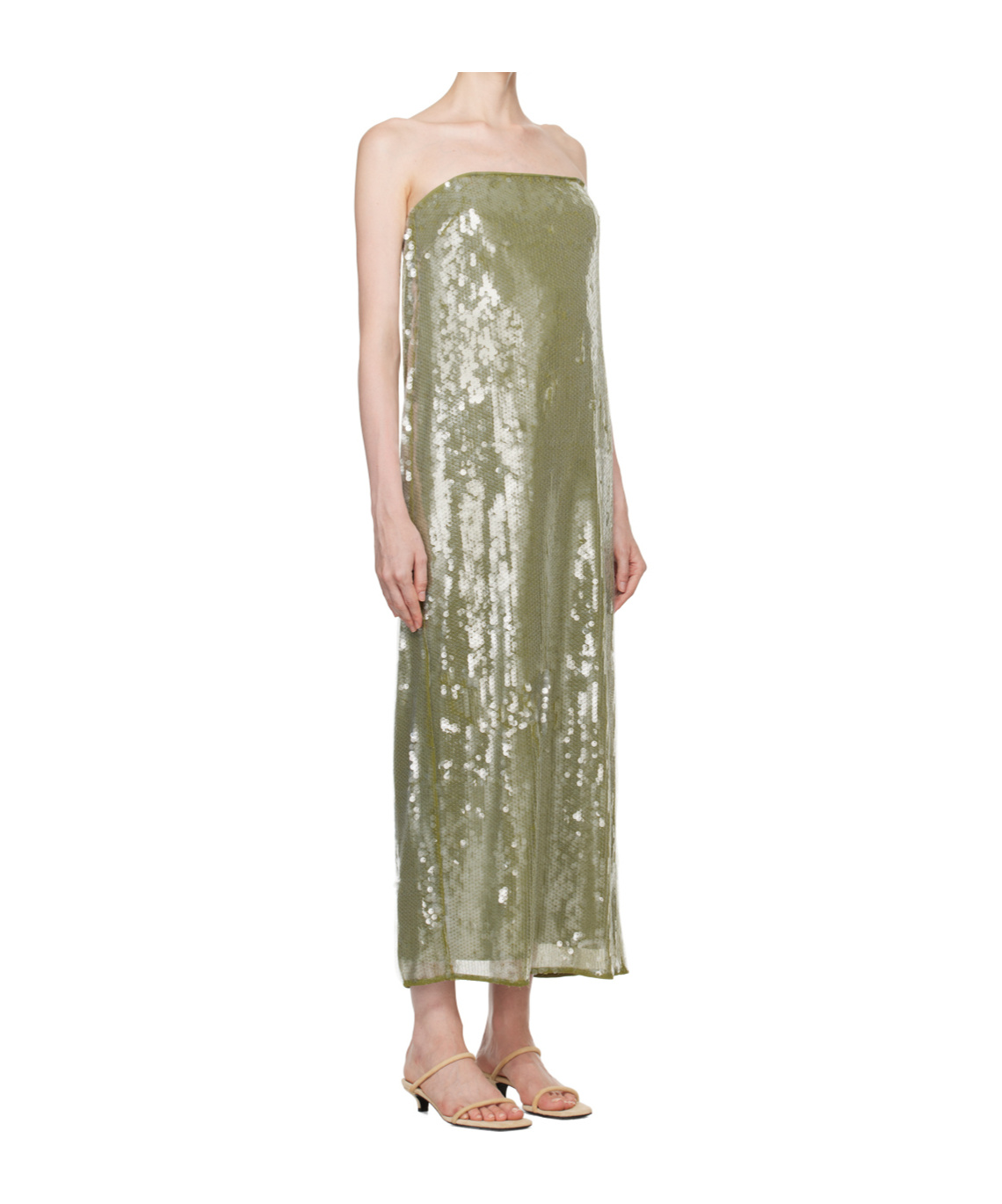 Shop Staud Casey Strapless Sequin Dress In Multicolor