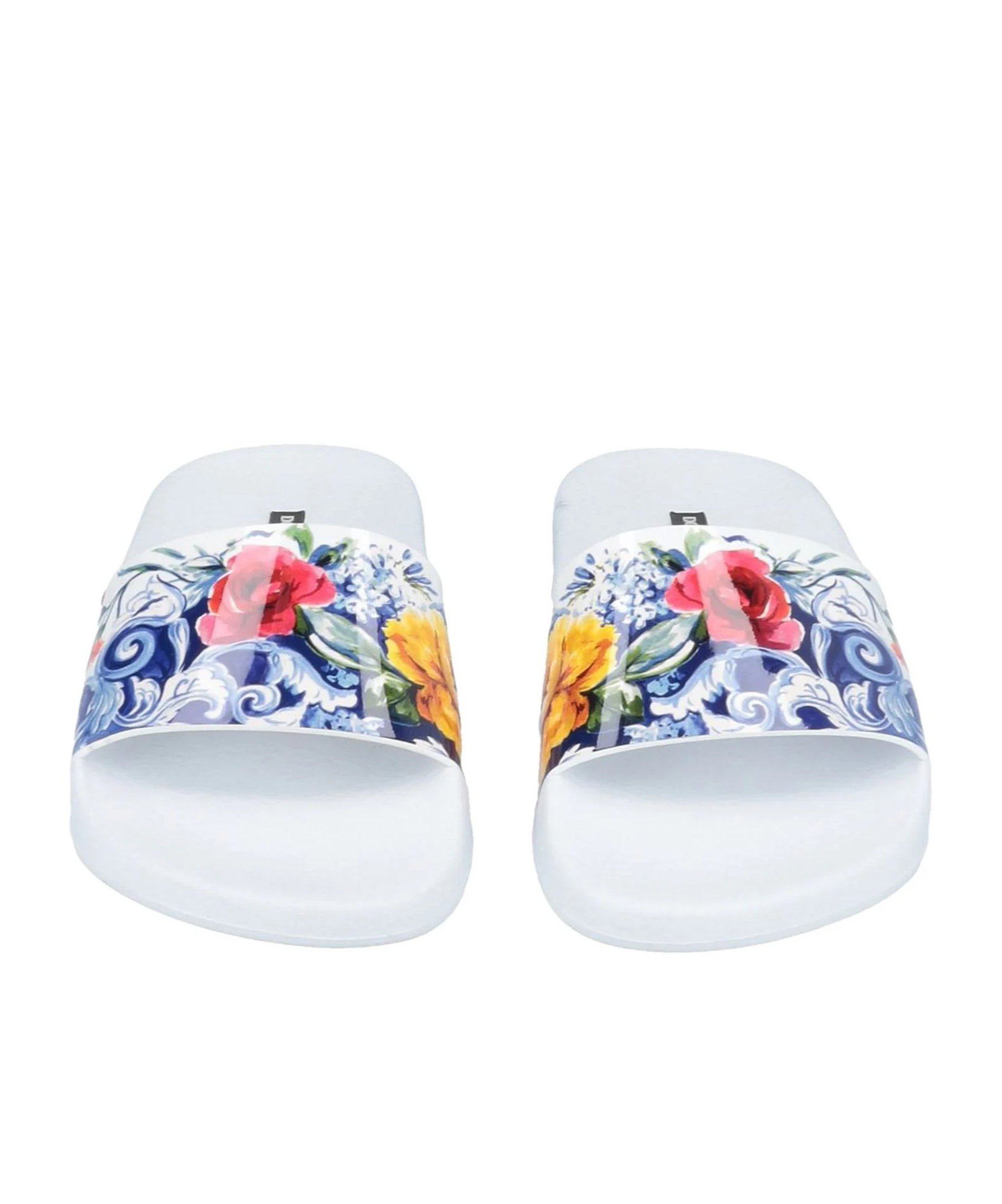 Dolce & Gabbana Printed Slides In White