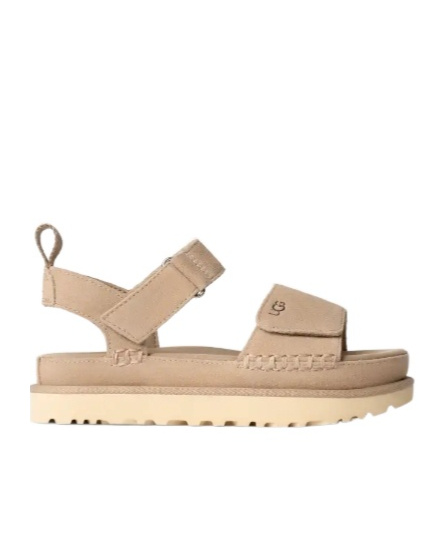Ugg Logo Flat Sandals In Nude